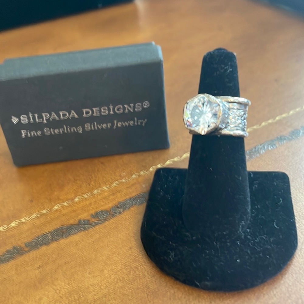 Sterling silver and cubic zirconia Silpada ring.